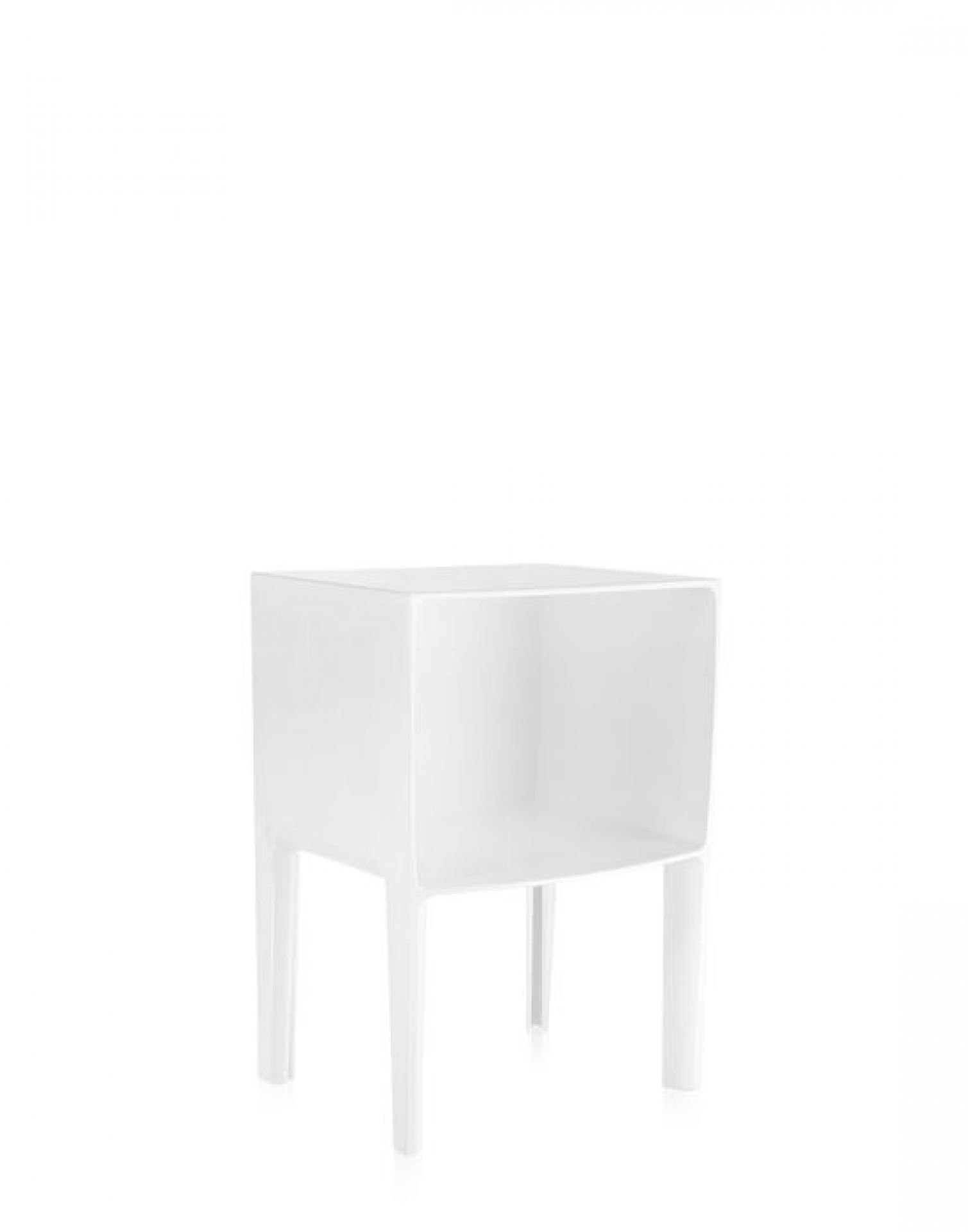 Weiße Small Ghost Buster Kommode von Kartell, modernes Design Nachttisch mit Ablagefach.