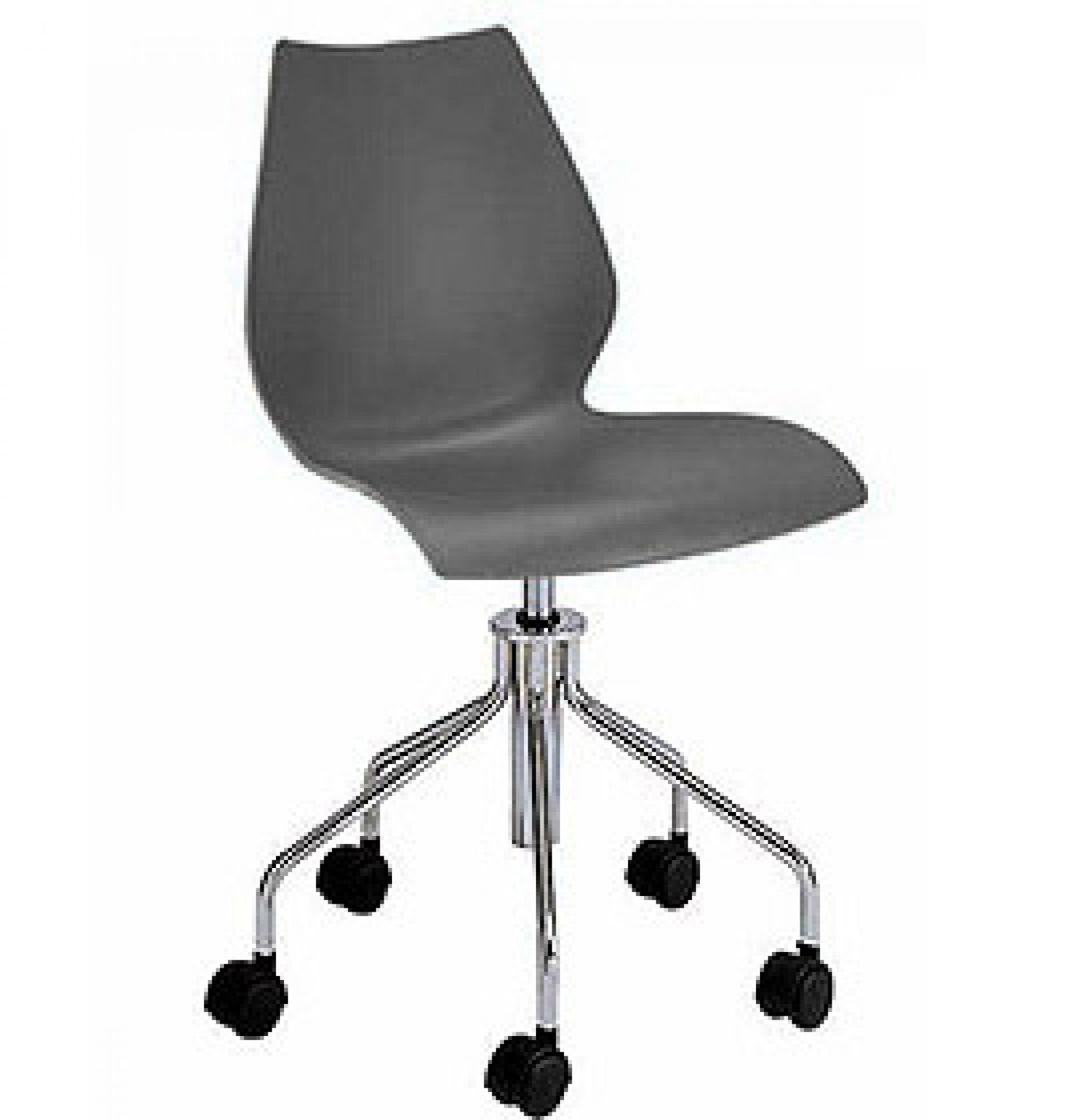 Grauer Maui Drehstuhl von Kartell mit Gasfeder und Rollen, moderner Bürostuhl.