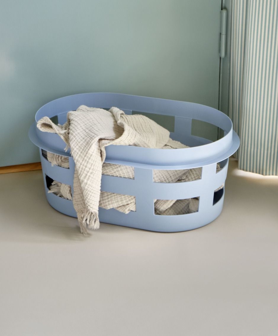 Waskorf S RECYCLED Hay Soft blauw