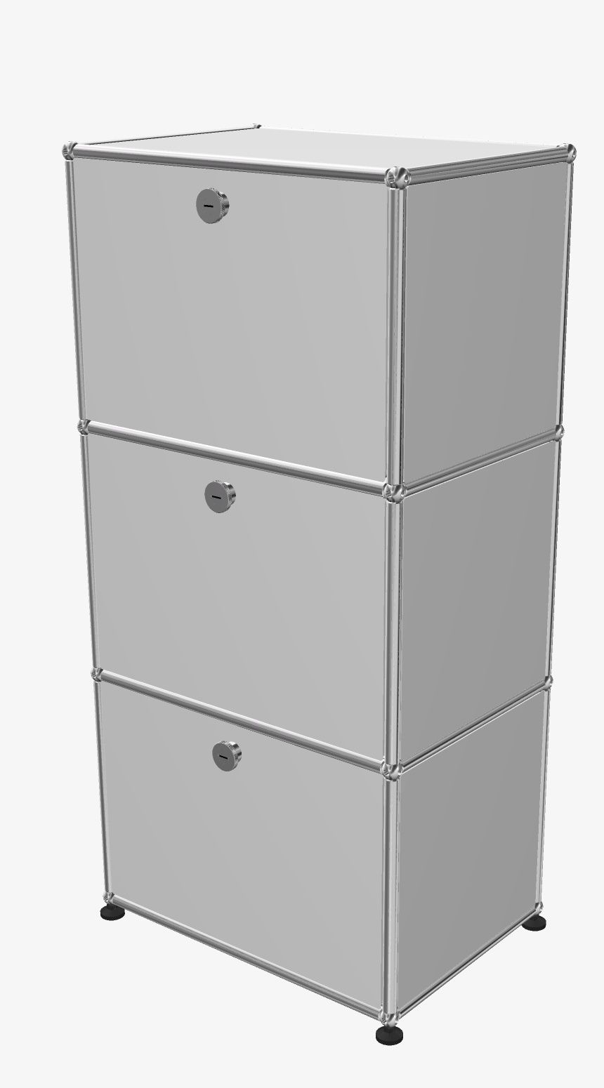 USM Haller dressoir met 2 draaideuren bovenaan/in het midden en 1 uittrekbare deur met hangruimte onderaan spierwit showroommodel/gebruikt meubel 