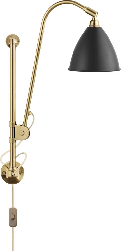 Bestlite BL5 Wandleuchte von Gubi in Schwarz und Messing, moderne Innenraumbeleuchtung.