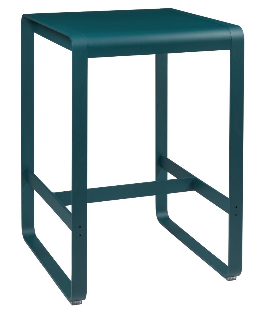 Bellevie hoher Outdoor Tisch von Fermob in Türkis. Moderner Stehtisch für Garten und Terrasse.