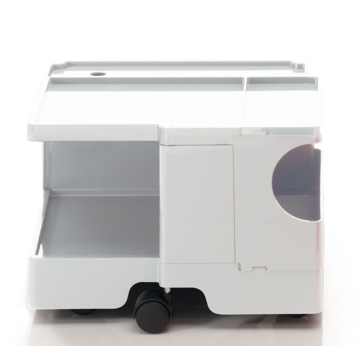 Weißer Boby B10 Rollcontainer mit Ablageflächen und Rollen, ideal für Büro und Arbeitszimmer.