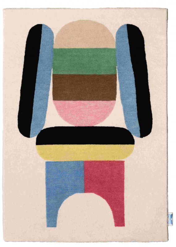 Bela Teppich: Moderner Designerteppich mit abstraktem, farbenfrohem Muster aus geometrischen Formen. Hochwertiger Teppich für Wohnzimmer.