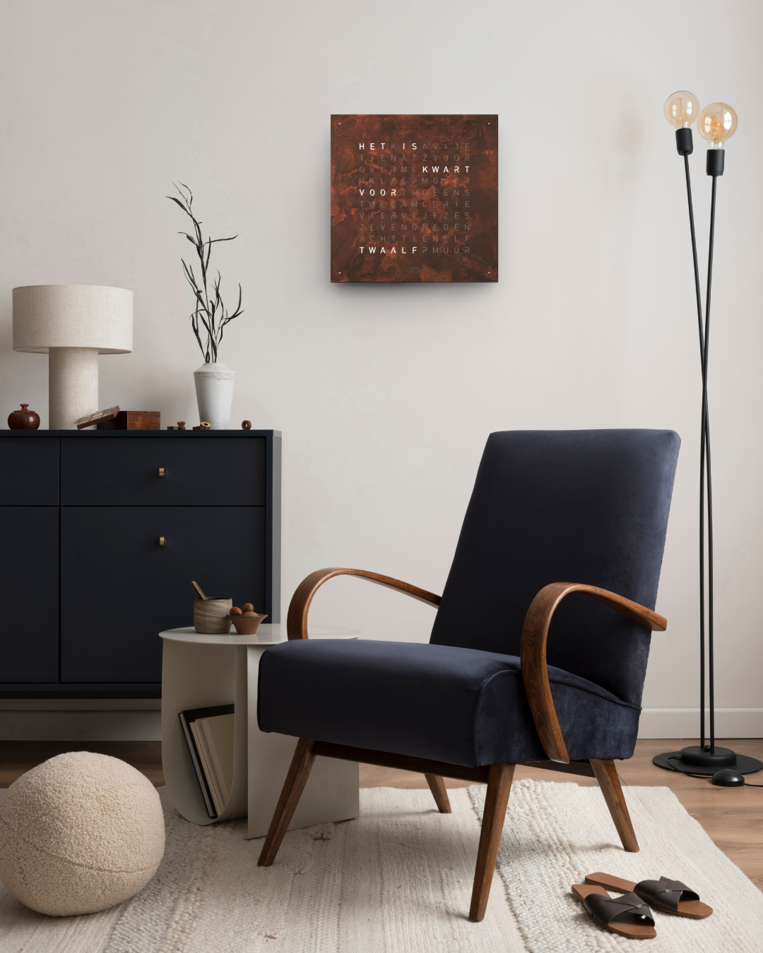 Earth 45 Creator's Edition wandklok / Tijdsobject Engels QLOCKTWO