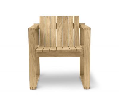 Bodil Kjaer Outdoorstuhl von Carl Hansen & Søn aus Teakholz, Frontansicht. Gartenmöbel.