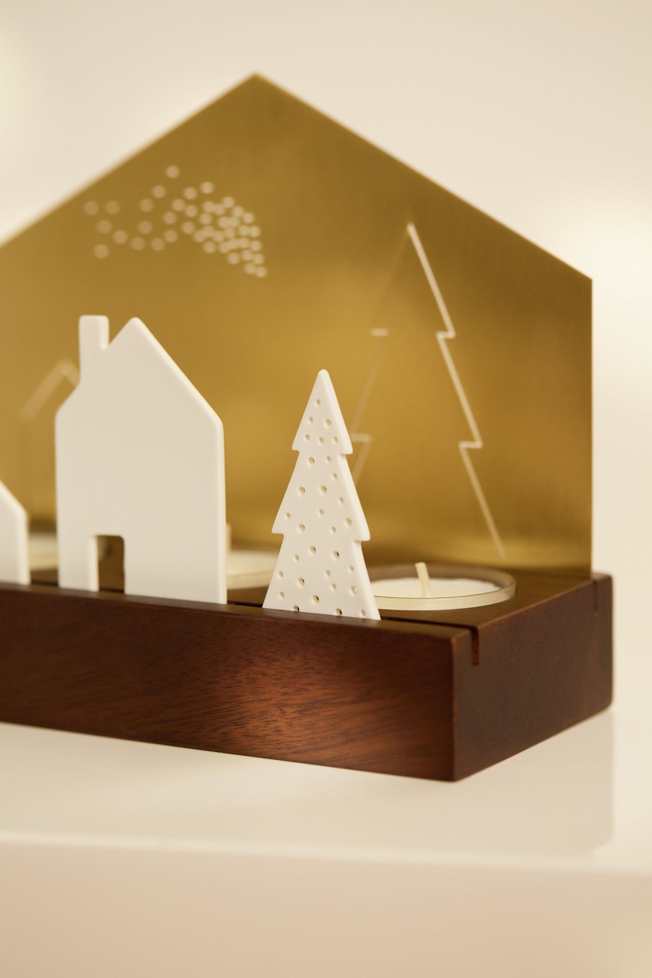 Licht object dorp porselein-metalen wielen