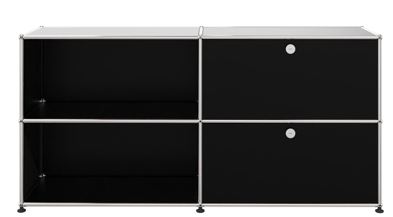 USM Haller dressoir 2 open vakken / 2 kleppen rechts grafietzwart