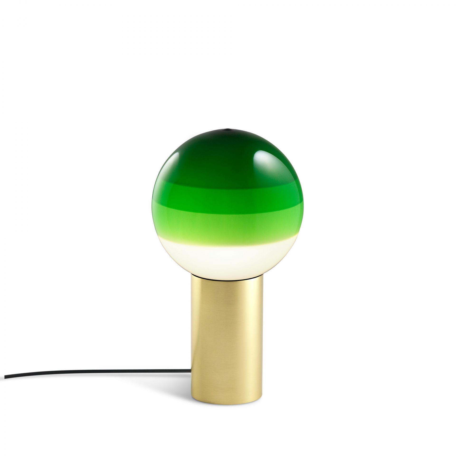 Marset Dipping Light S Tischleuchte in Grün und Messing, modernes Design für Wohnzimmer.