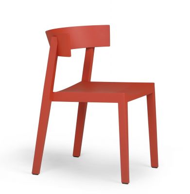 Roter Bik Stuhl von Prostoria, moderner Esszimmerstuhl aus Holz, minimalistisches Design für stilvolles Wohnen.