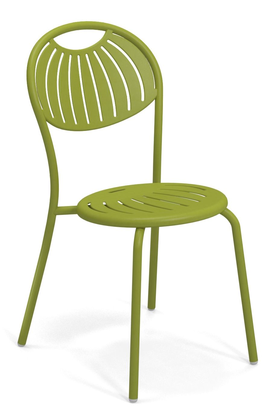 Grüner Coupole Stuhl von Emu für den Außenbereich, moderner Gartenstuhl mit filigranem Design.