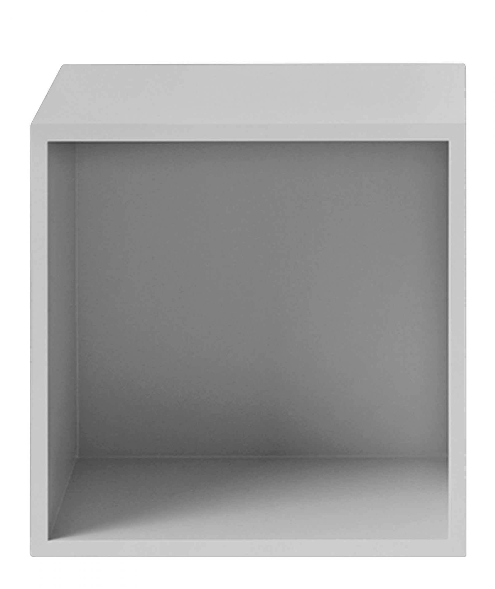 Muuto Stacked Storage System 2.0: Einzelnes, graues Regalmodul zur flexiblen Wandmontage oder als freistehendes Möbel.