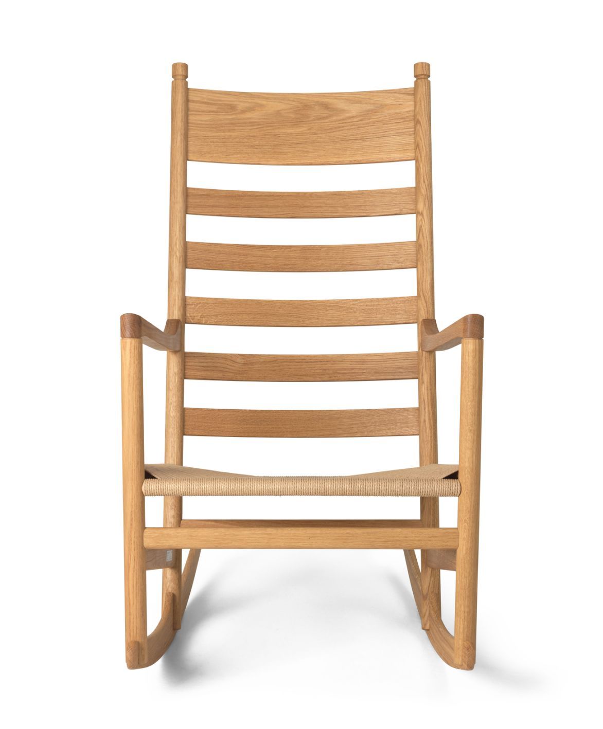 CH45 Schaukelstuhl aus geölter Eiche mit handgeflochtenem Sitz, ein Designklassiker für entspannte Stunden.