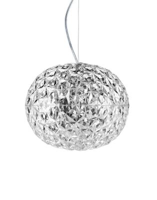 Planet Pendelleuchte von Kartell: Transparente, kugelförmige Hängelampe mit facettierter Oberfläche für stilvolle Beleuchtung.