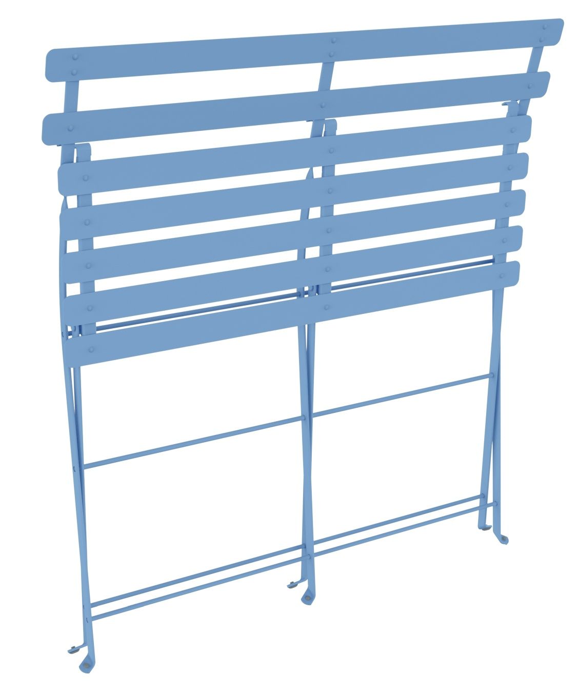 Bistro 2-Sitzer Klappbank von Fermob in Hellblau, ideal für den Garten oder Balkon.