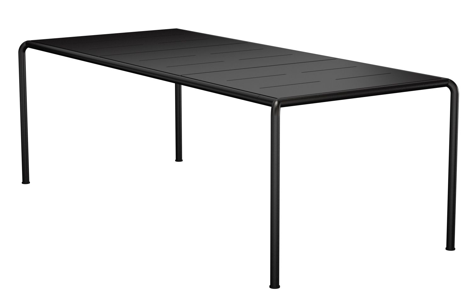 Avanti Esstisch von Houe für den Außenbereich, schwarzer Gartentisch mit geradlinigem Design.