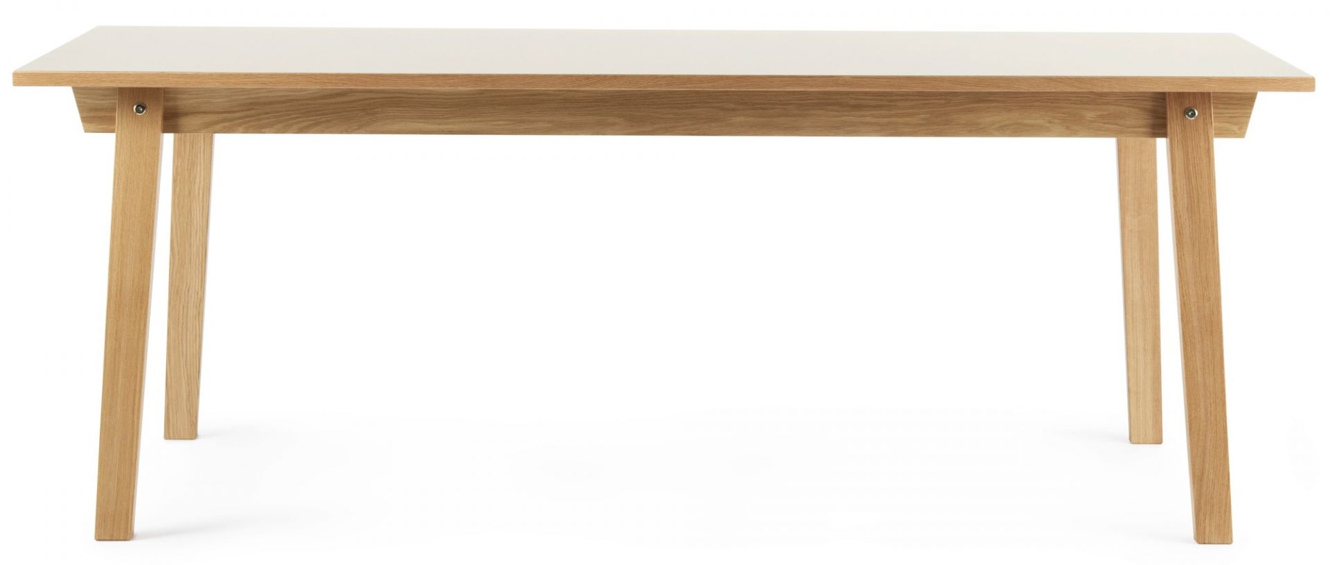 Slice Tisch von Normann Copenhagen: Heller Holztisch mit Linoleum Tischplatte.