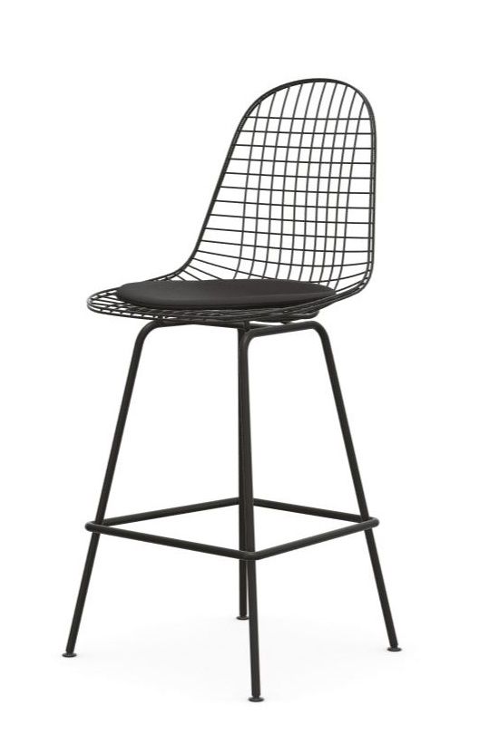 Eames Wire Bar Stool barkruk Medium met zitkussen Vitra