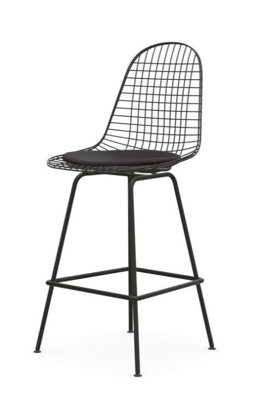 Eames Wire Bar Stool barkruk Medium met zitkussen Vitra
