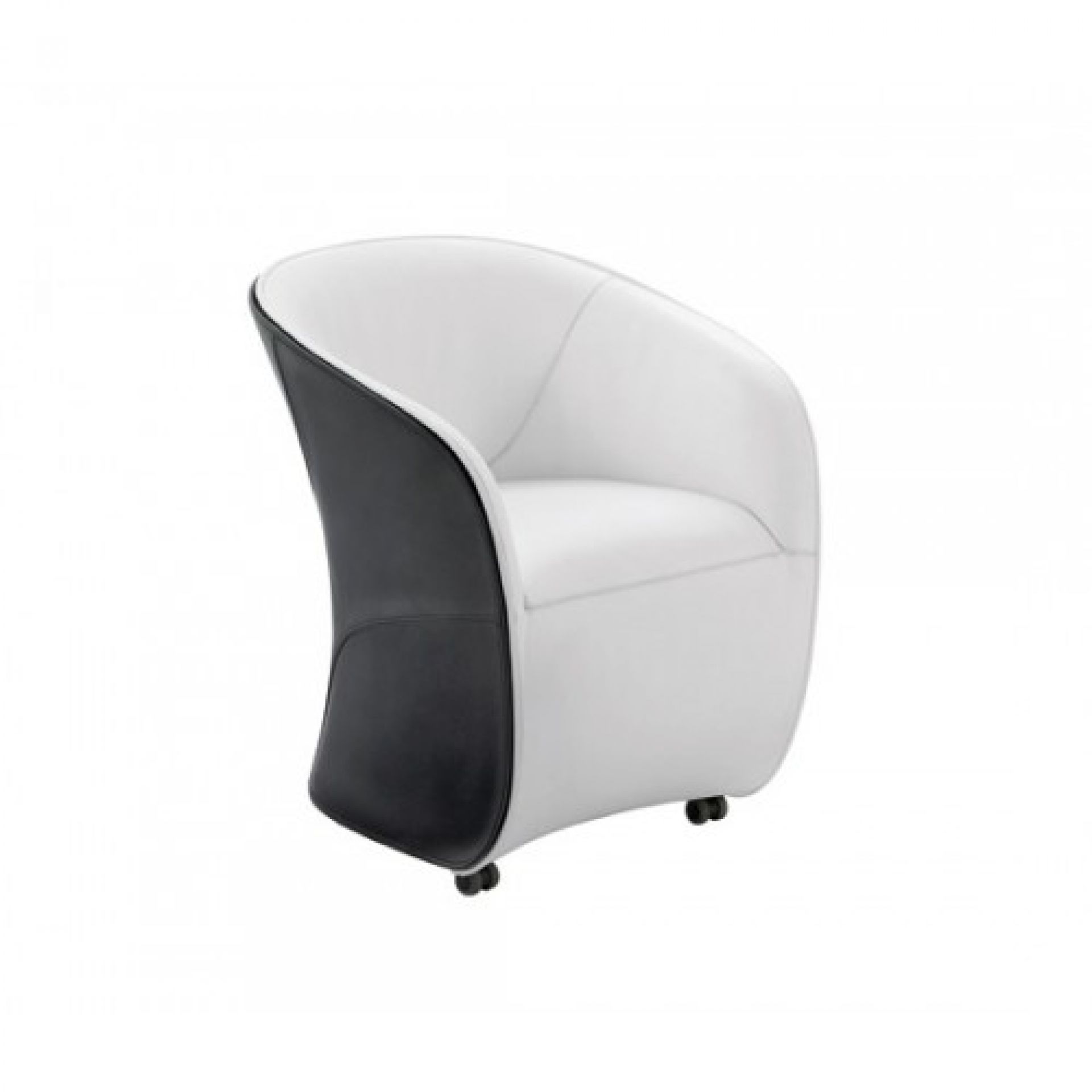 Calla Sessel mit schwarzem und weißem Lederbezug von Zanotta, moderner Design Sessel.