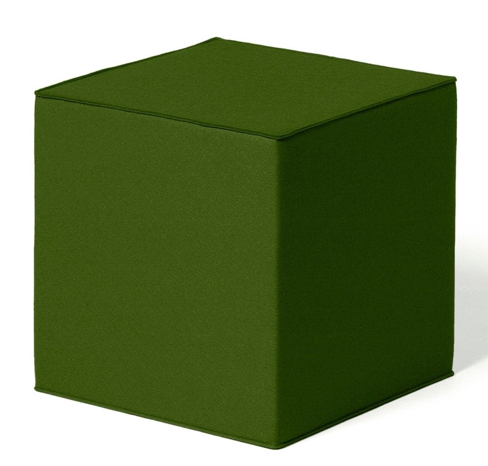 Grüner Quart Sitzwürfel von HEY-SIGN by BWF Group, moderner Filzhocker für Wohnzimmer und Büro.