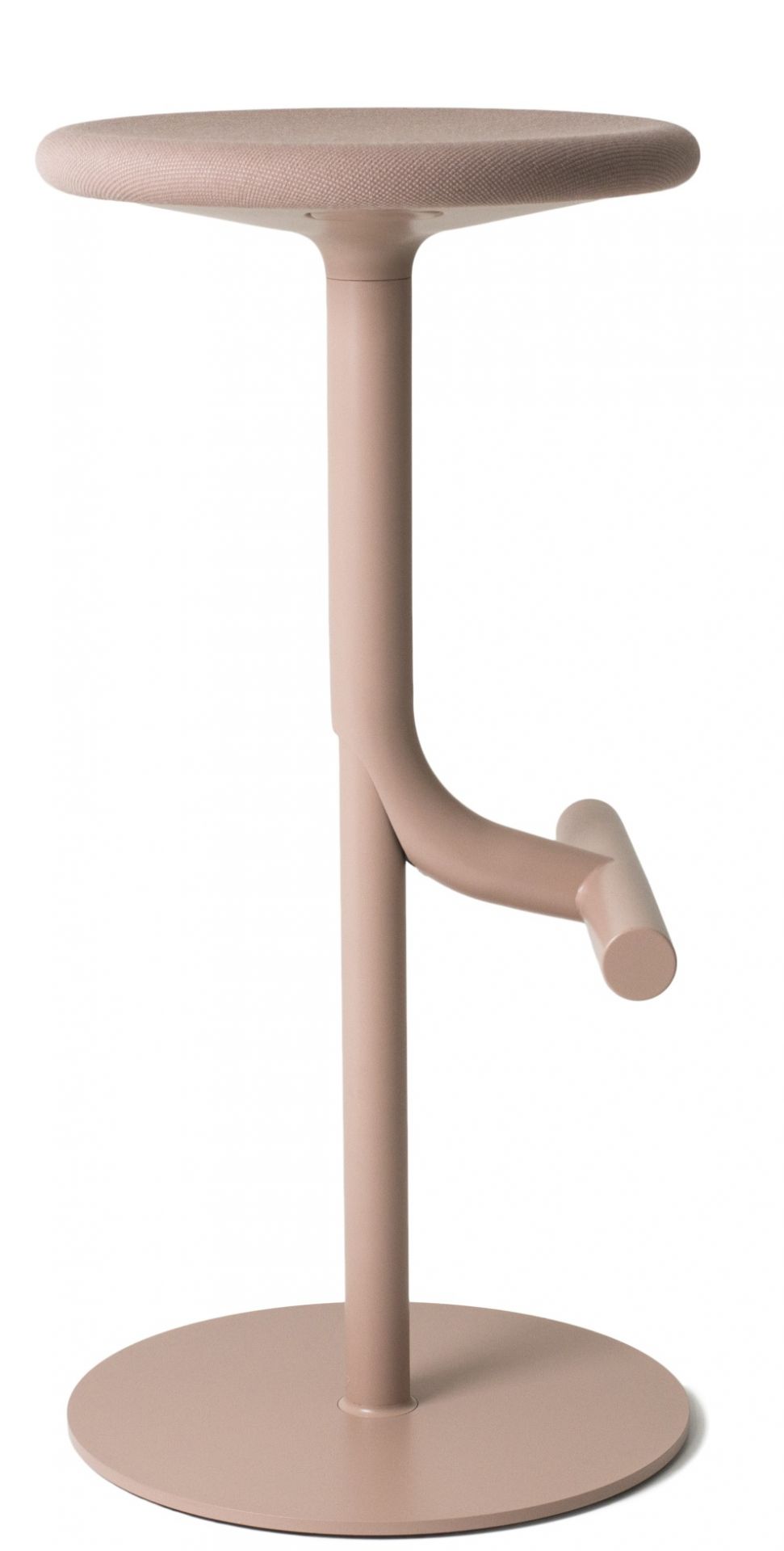 Tibu Stool Hocker von Magis, moderner Stehhocker in Beige mit Fußstütze und rundem Fuß.