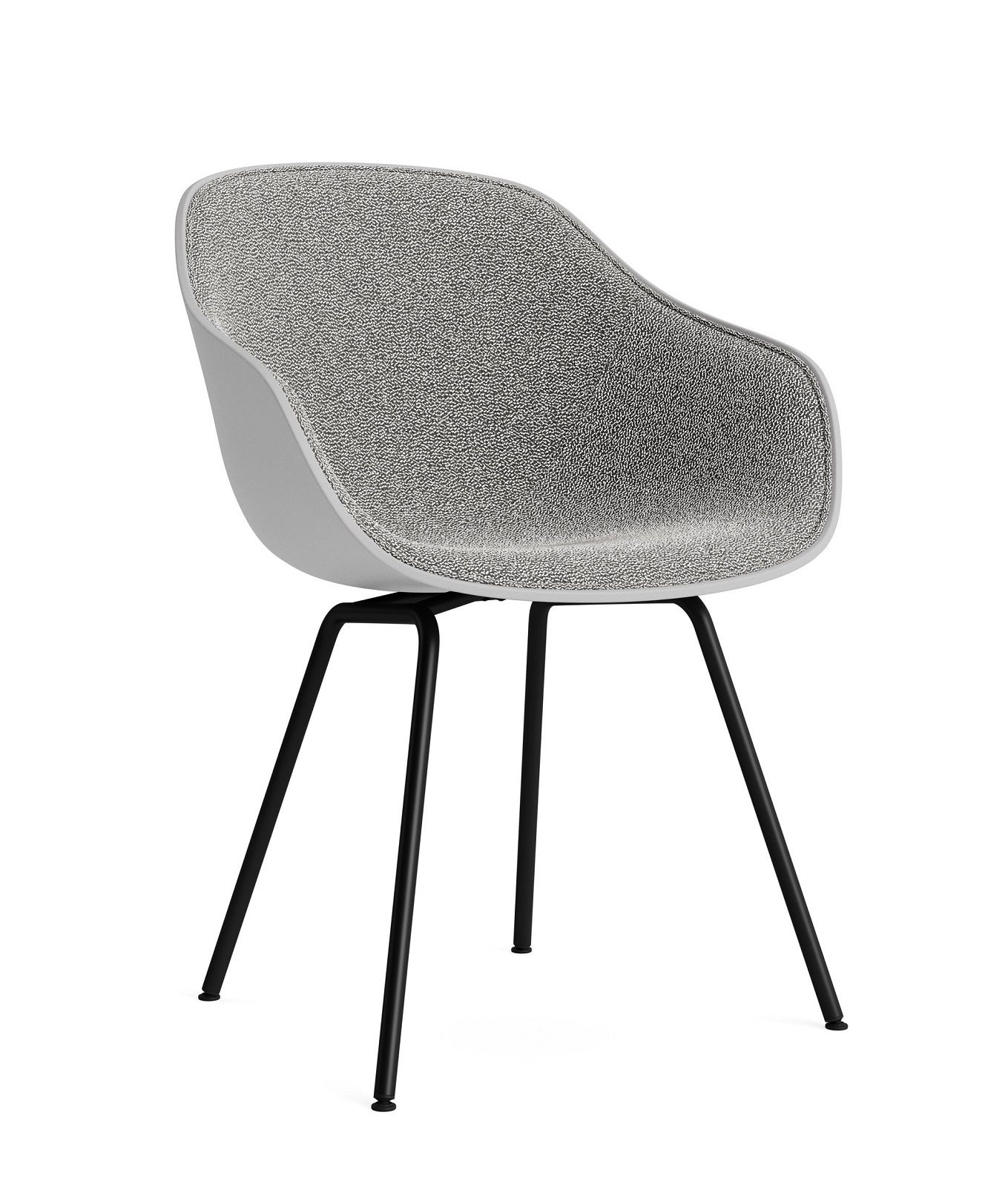About a Chair AAC226 Stuhl von Hay mit grauem Stoff und schwarzem Gestell.