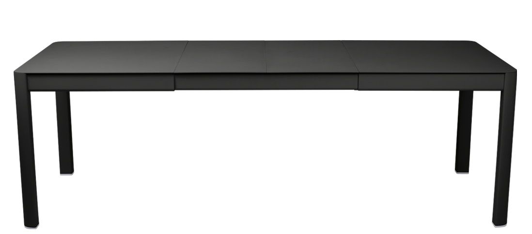 Schwarzer Ribambelle Tisch von Fermob für den Außenbereich, ausziehbar, modernes Design für Garten und Terrasse.
