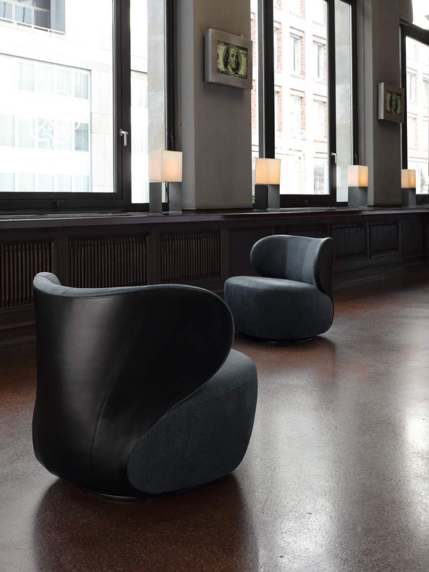 Walter Knoll Bao Sessel in Anthrazit, modernes Design für Wohnzimmer und Lounge-Bereiche.
