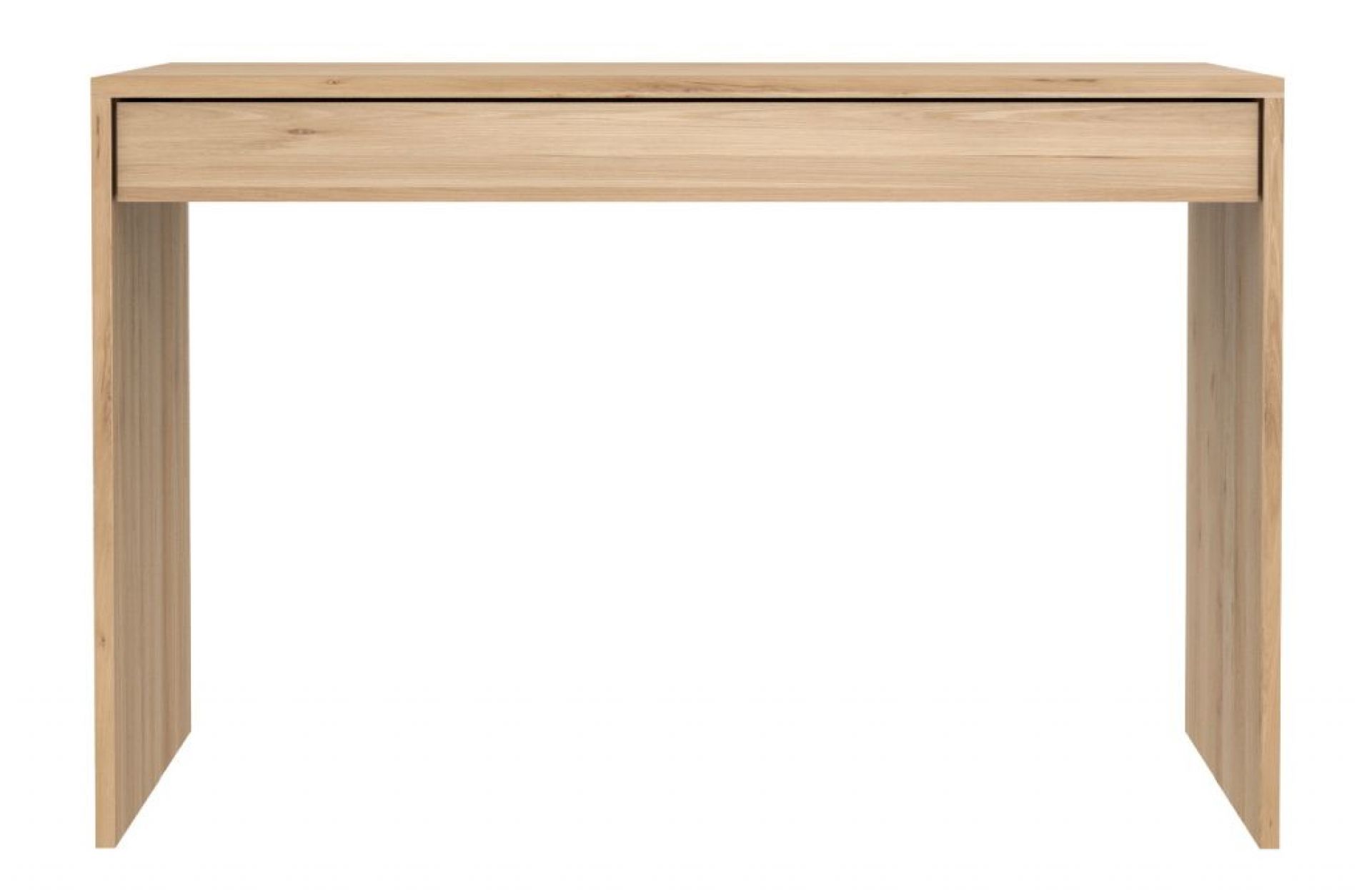 Ethnicraft Wave Schreibtisch aus Eiche mit Schublade, moderner Holz Schreibtisch für Arbeitszimmer und Büro.