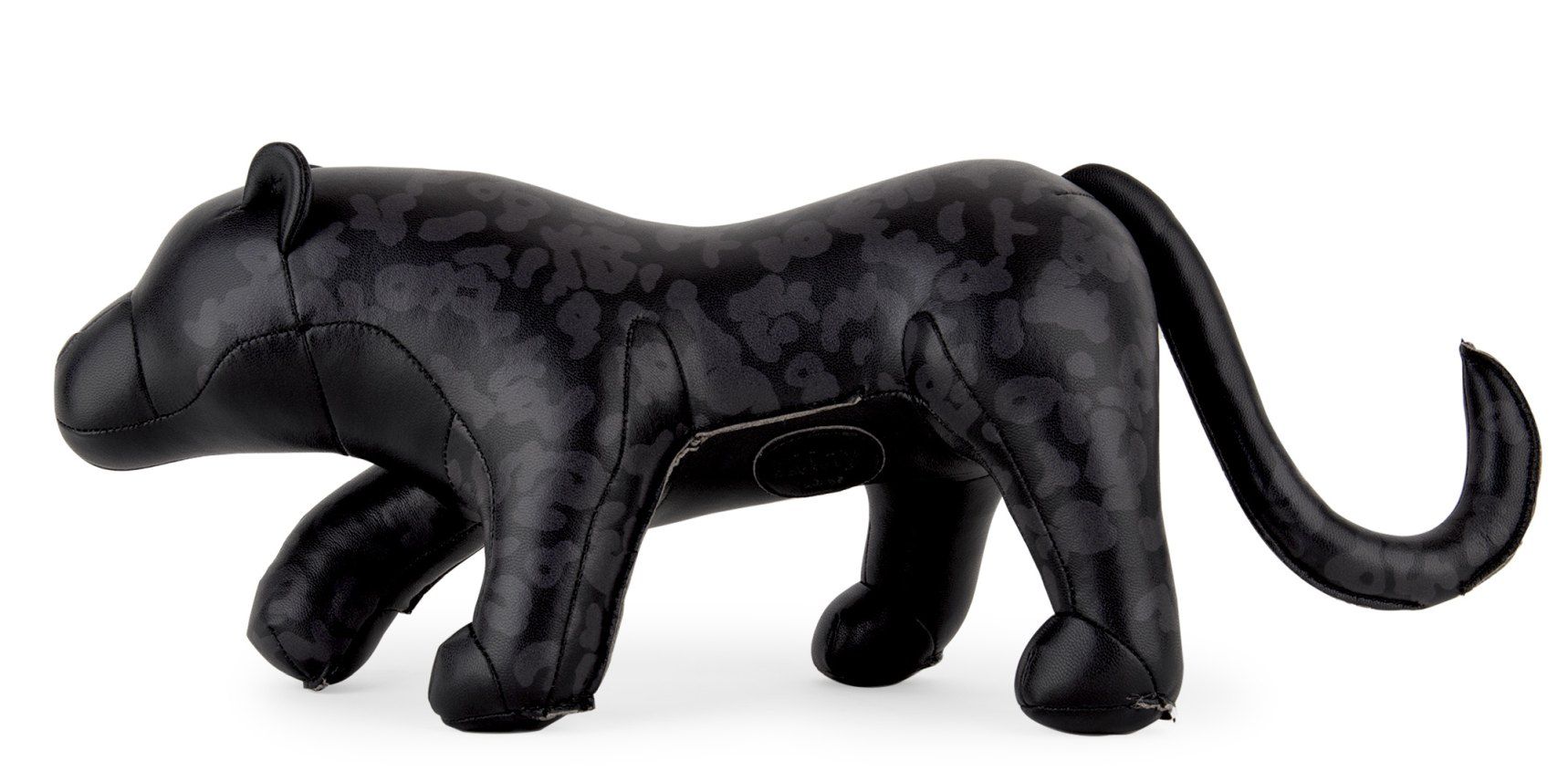 Schwarzer Leopard Buchstütze von Züny, dekoratives Wohnaccessoire in Tierform mit dezentem Muster.