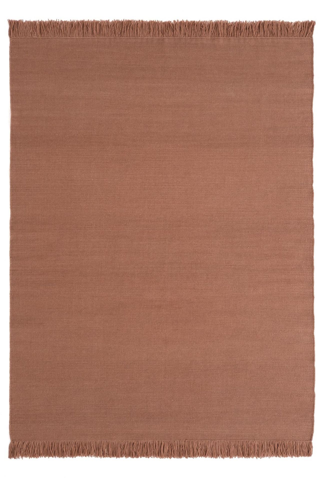 Nanimarquina Colors Teppich Blush, 170x240 cm, aus Wolle mit Fransen, Detailansicht.