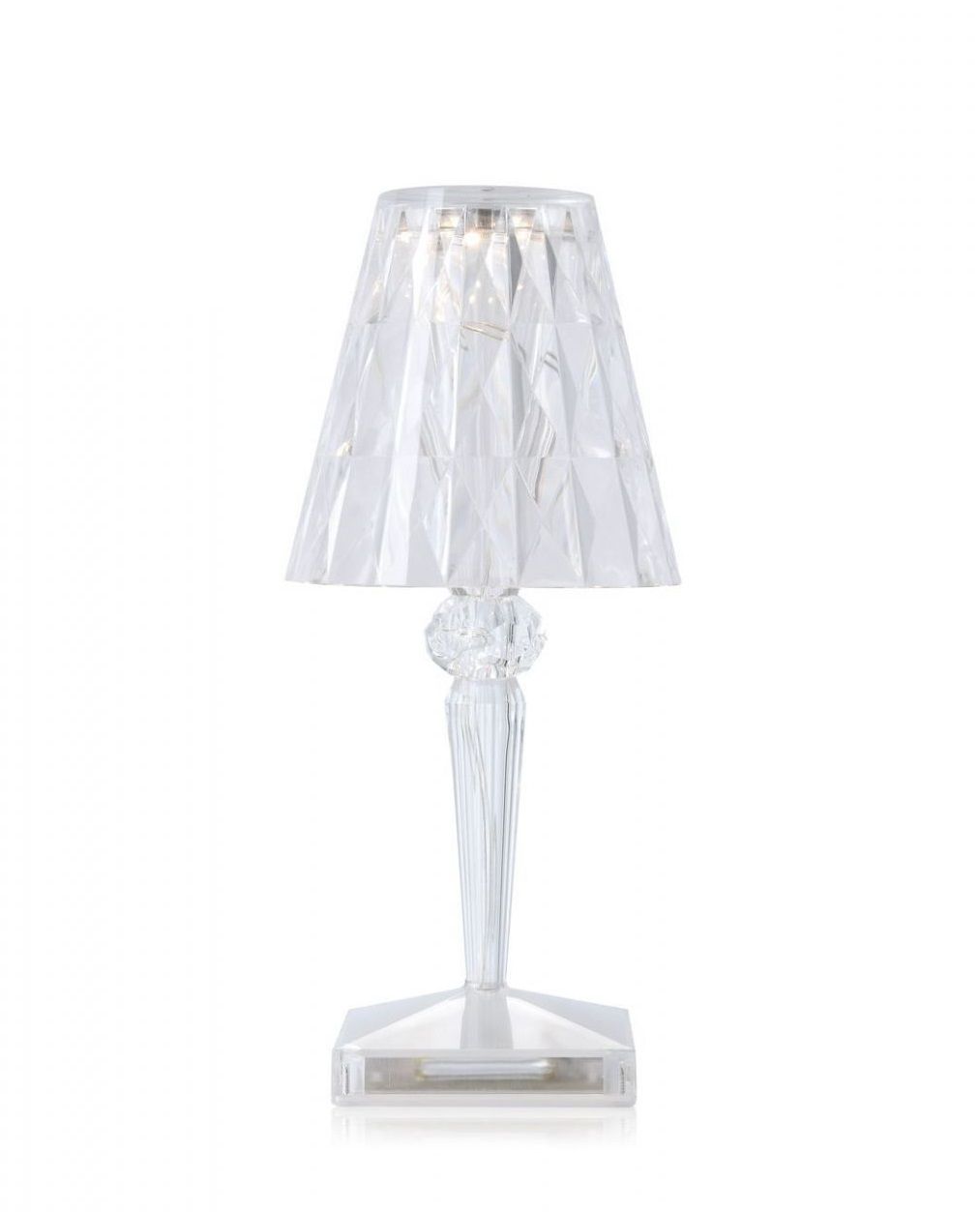 Klare Battery Tischleuchte von Kartell: Moderne, kabellose Lampe für den Innenbereich. Dekorative Beleuchtung.