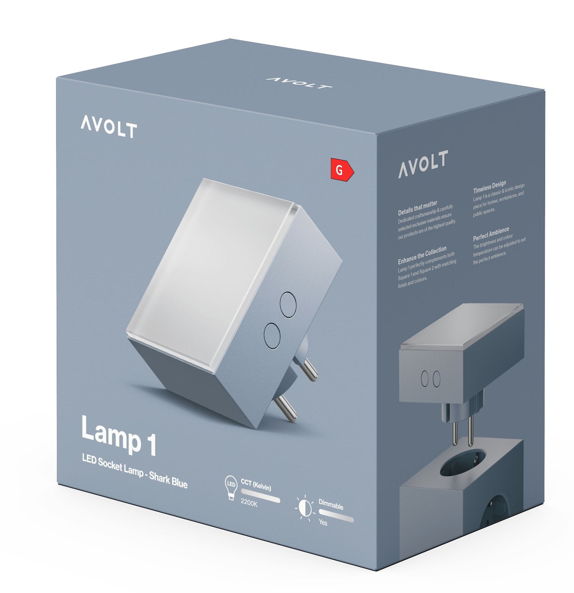 Lamp 1 LED-fittinglamp dfp design haai blauw