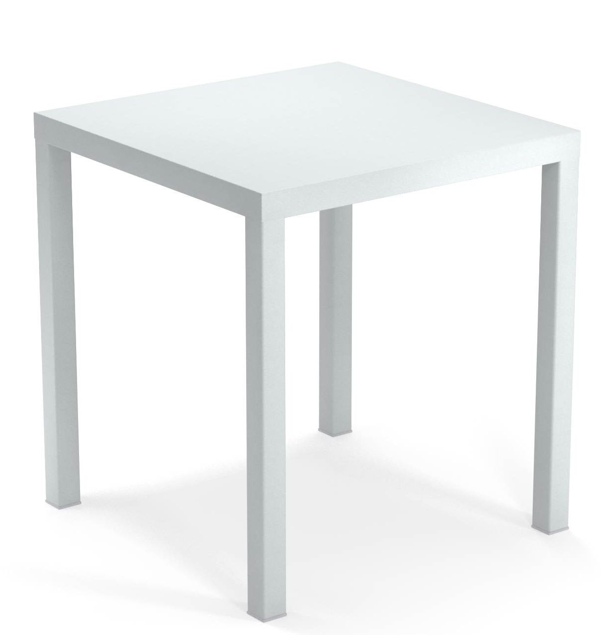Quadratischer, weißer Nova Tisch von Emu für den Außenbereich, minimalistisches Design mit vier Beinen.