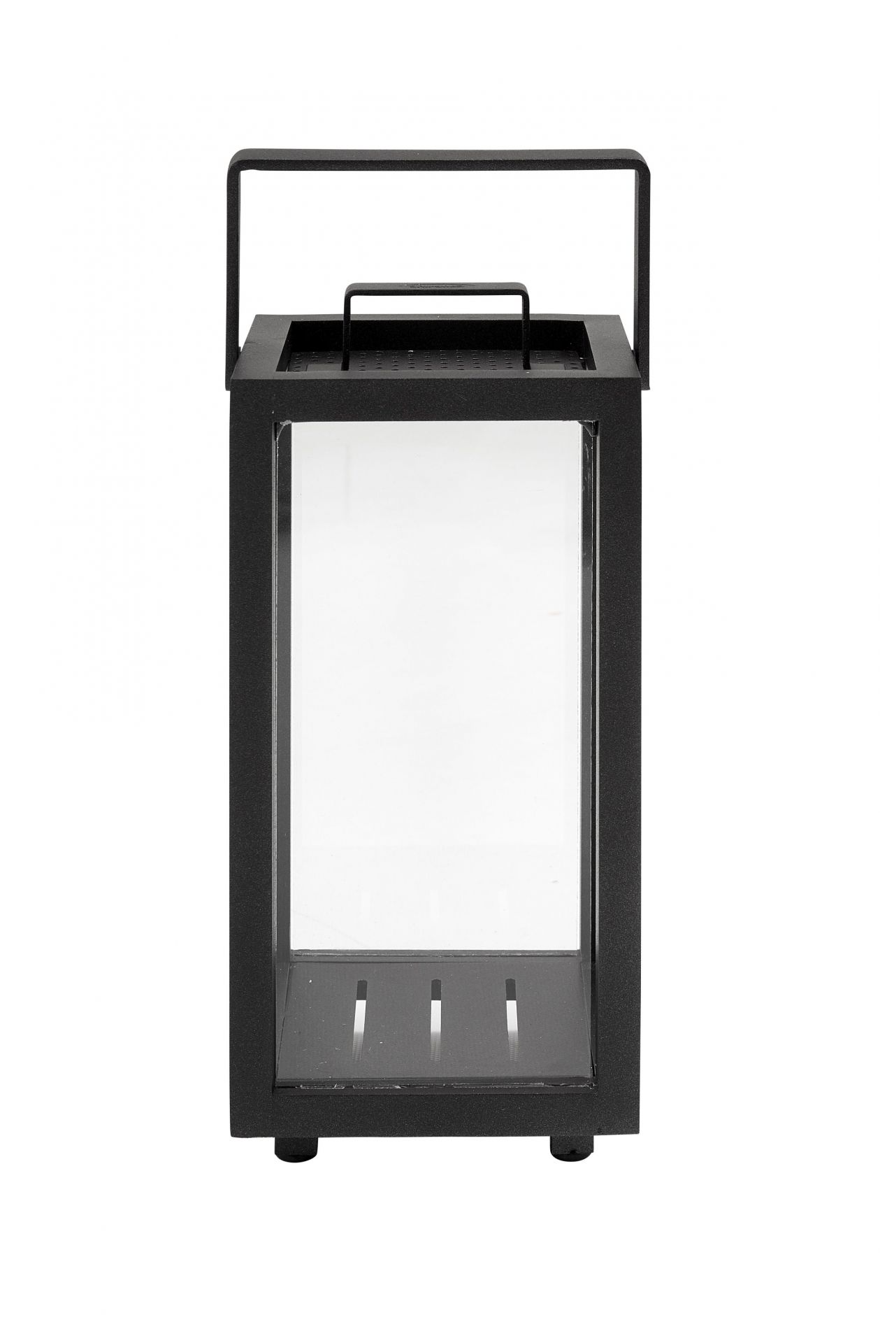 Schwarze Cane-Line Lighthouse Mini Laterne aus Aluminium mit Glas, für Kerzen und Teelichter.