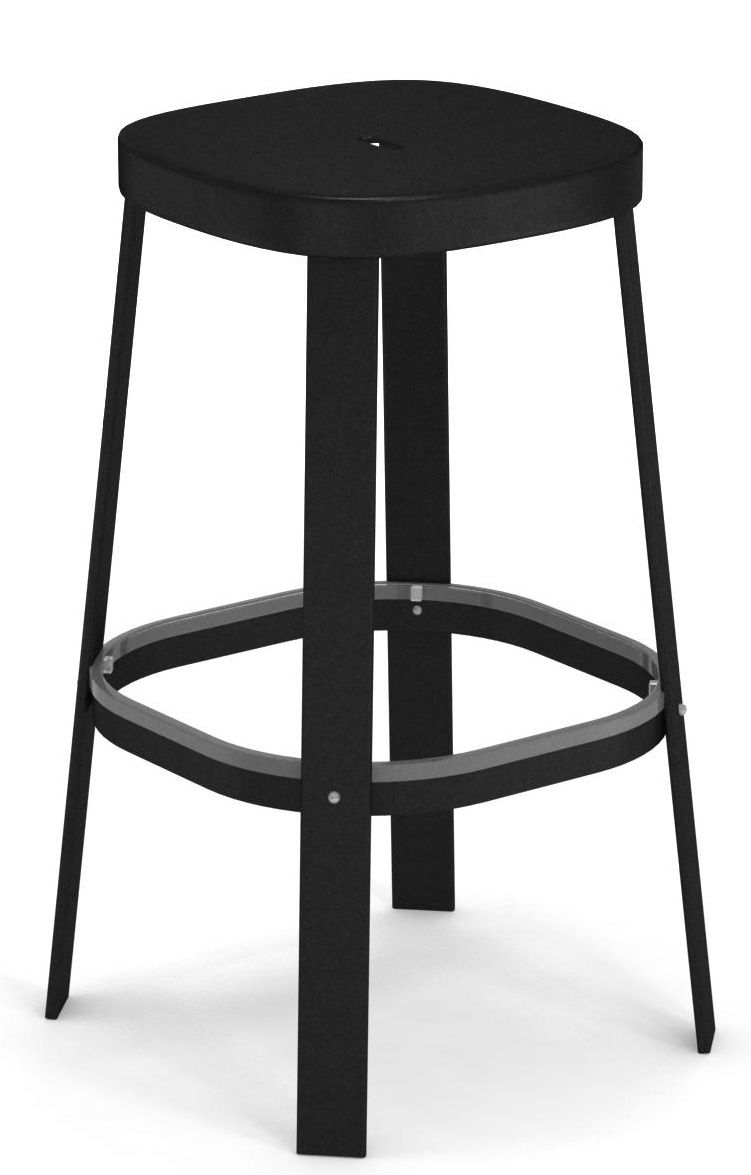 Schwarzer Thor Barstool Barhocker von Emu für den Außenbereich, moderne Sitzgelegenheit mit Fußstütze.