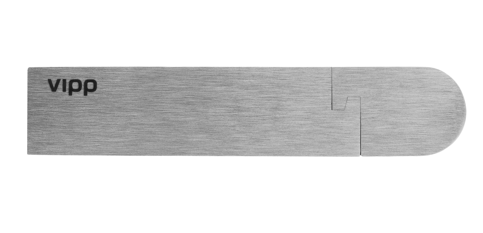 Edler Vipp WC-Rollenhalter aus gebürstetem Edelstahl, modernes Design für Badezimmer und Gäste-WC.