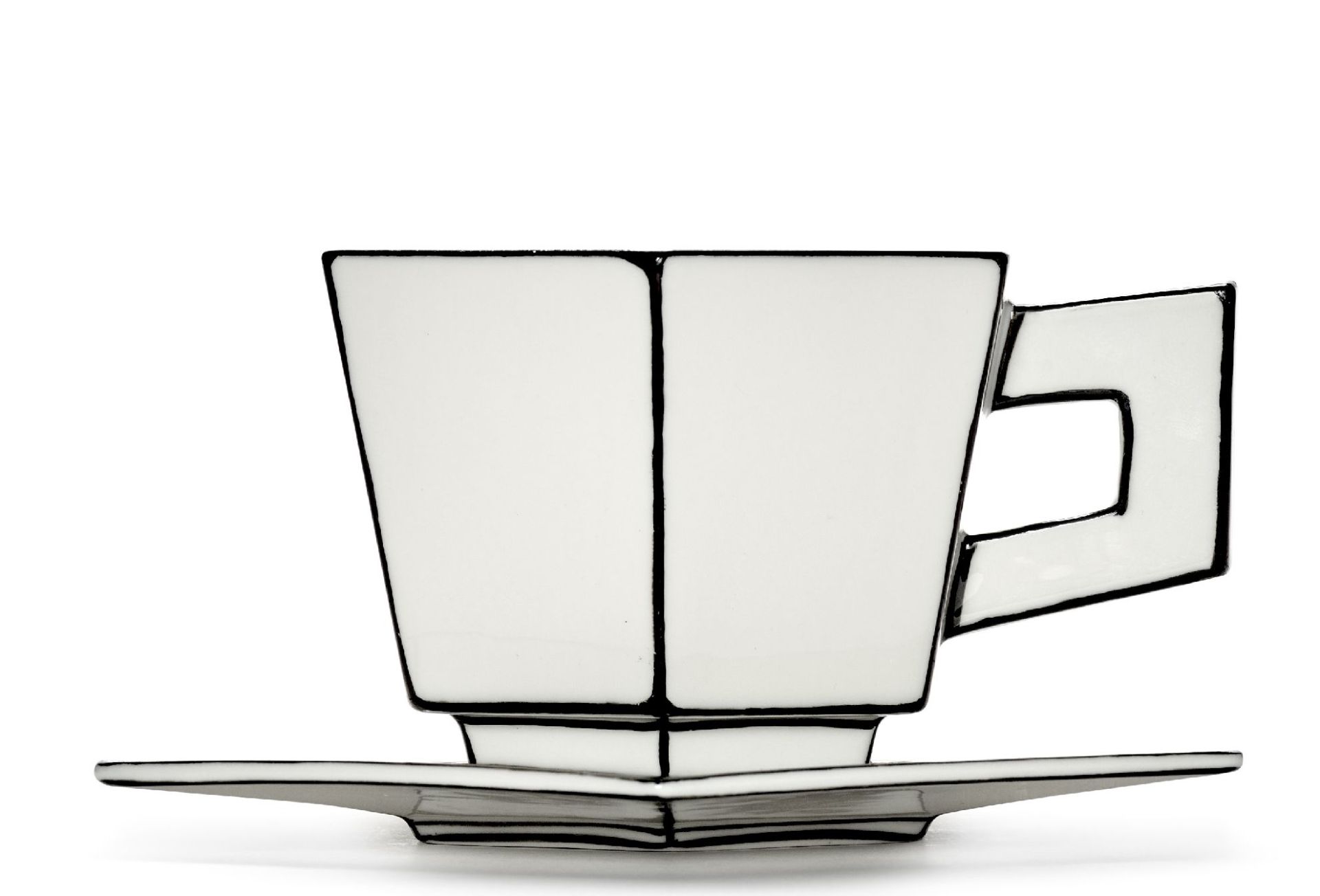 Capuccino-kopje wit/zwart Carte Blanche Serax  
