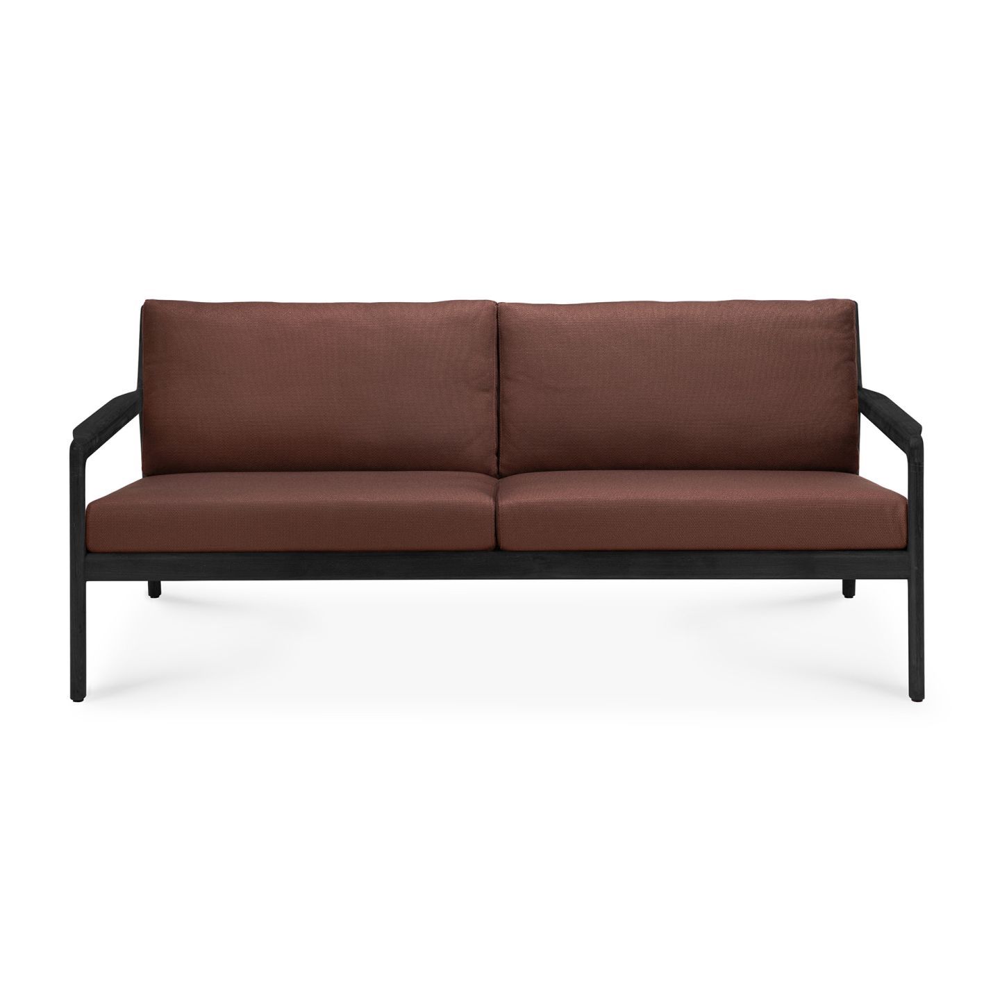 Jack Outdoor tweezitsbank van teakhout, zwart gelakt, burgundy, Ethnicraft