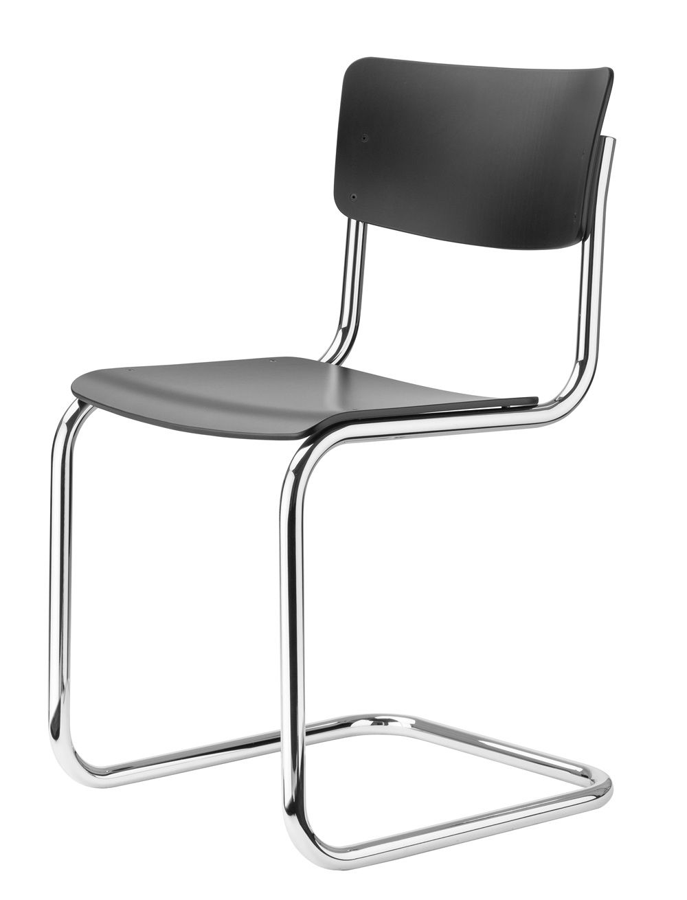 S 43 Klassieke stalen buisstoel met vrijdragende poten CHROOM/ZWART Thonet VOORKEURSCOMBINATIE