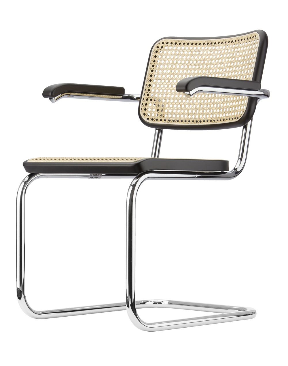 S 64 V Klassieke stalen buisstoel met vrijdragende poten CHROOM/ZWART Thonet VOORKEURSCOMBINATIE