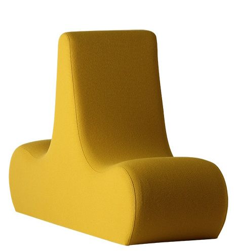 Gelbes Welle 1 Sofa 2-Sitzer von Verpan, modernes Design Sofa für Wohnzimmer und Büro.