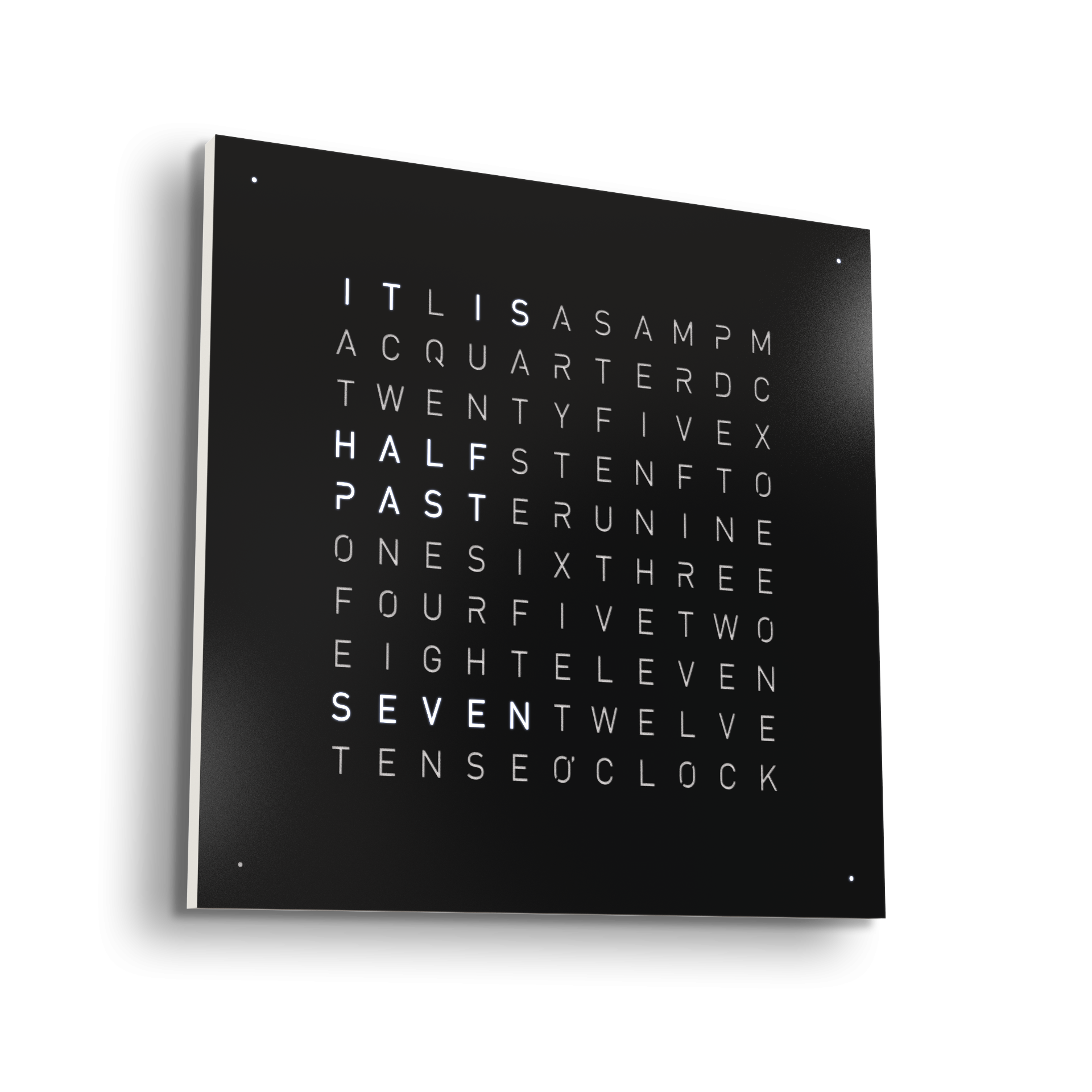 Earth 90 Steel Series Wandklok / Tijdsobject Engels QLOCKTWO