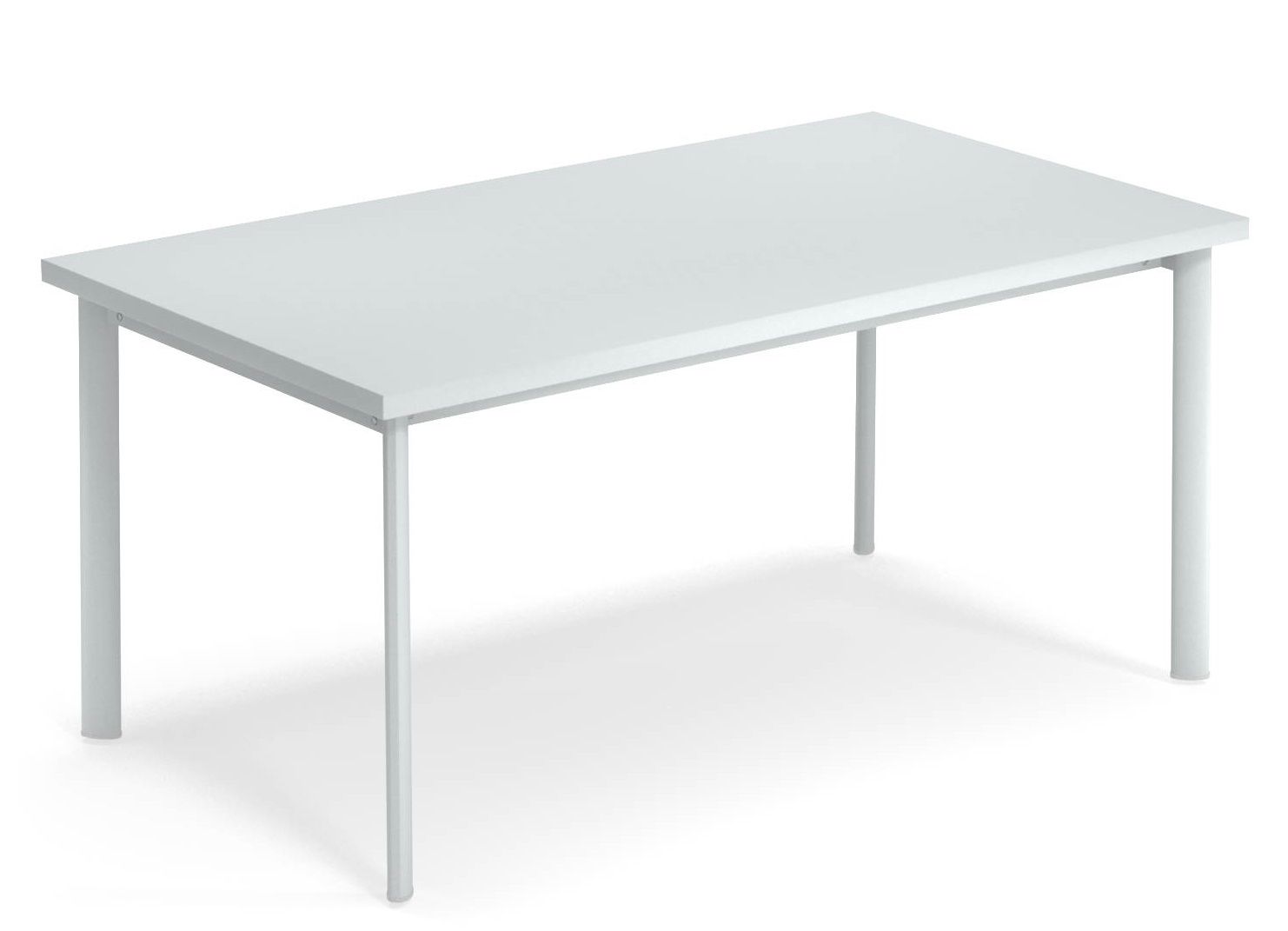 Weißer Star Tisch von Emu für den Außenbereich, moderner Gartentisch mit minimalistischem Design und vier Beinen.