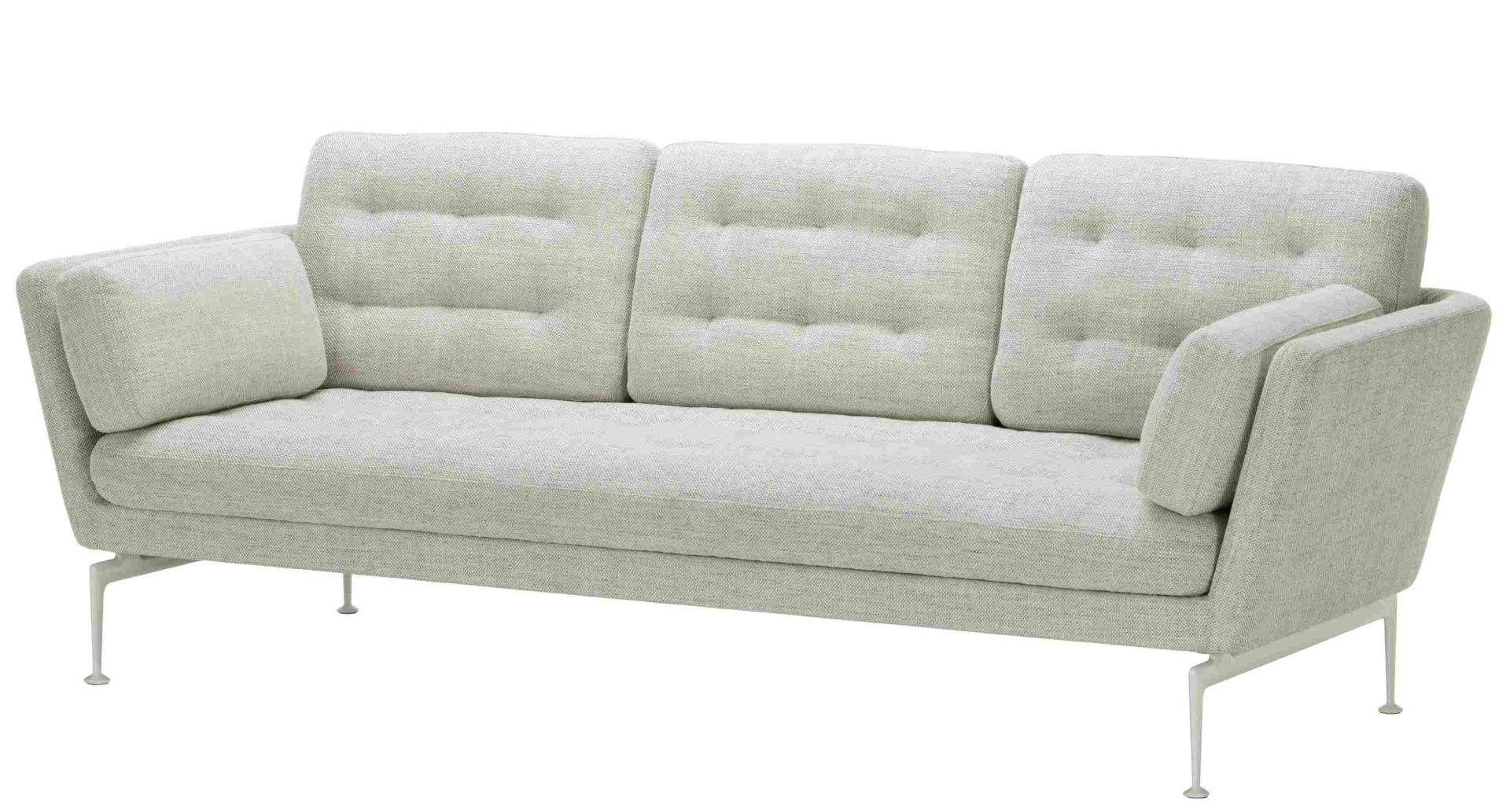 Helles Suita Sofa von Vitra mit drei Sitzen und weißen Füßen im modernen Design.