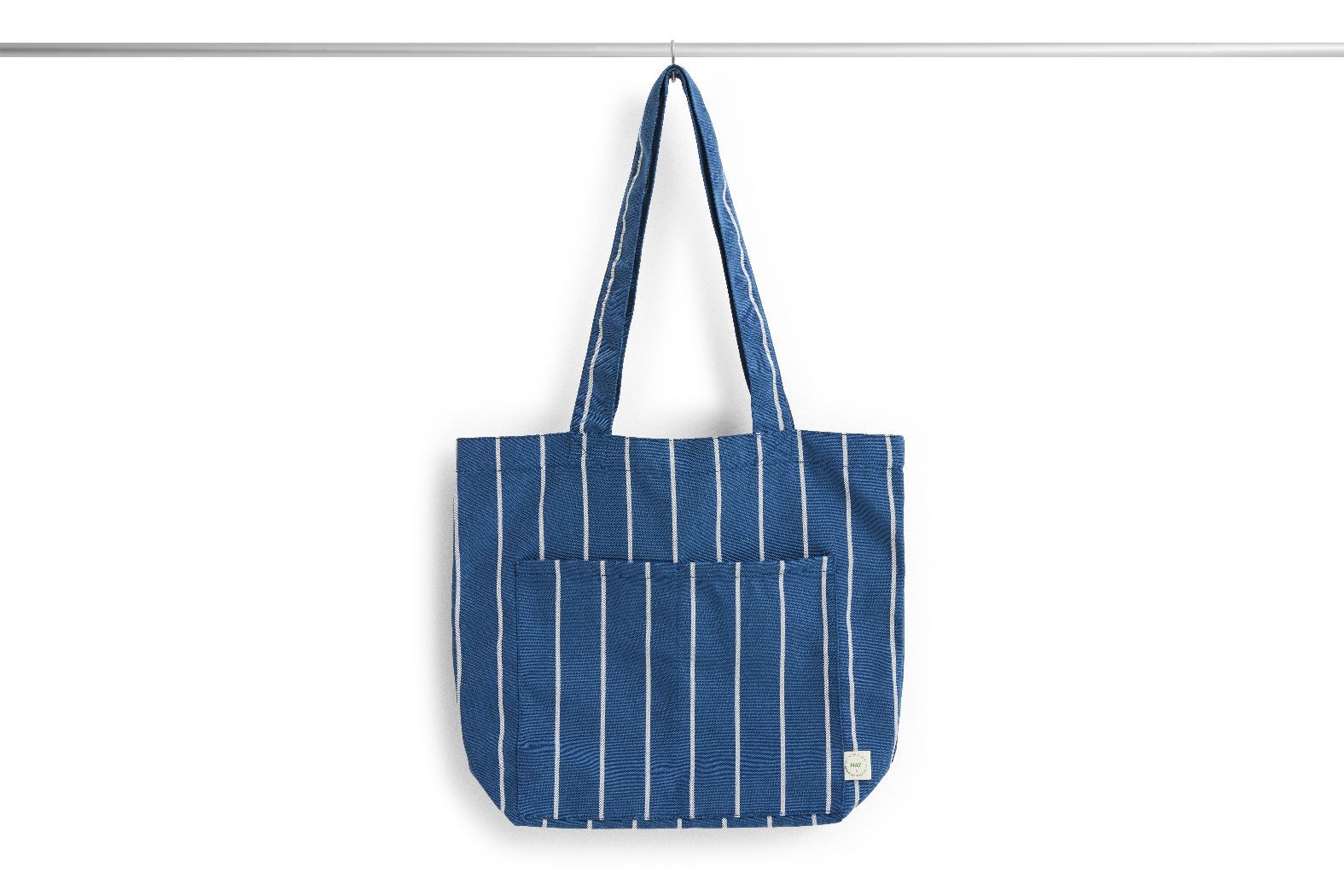 Outdoor Market draagtas blauw met beige strepen Hay