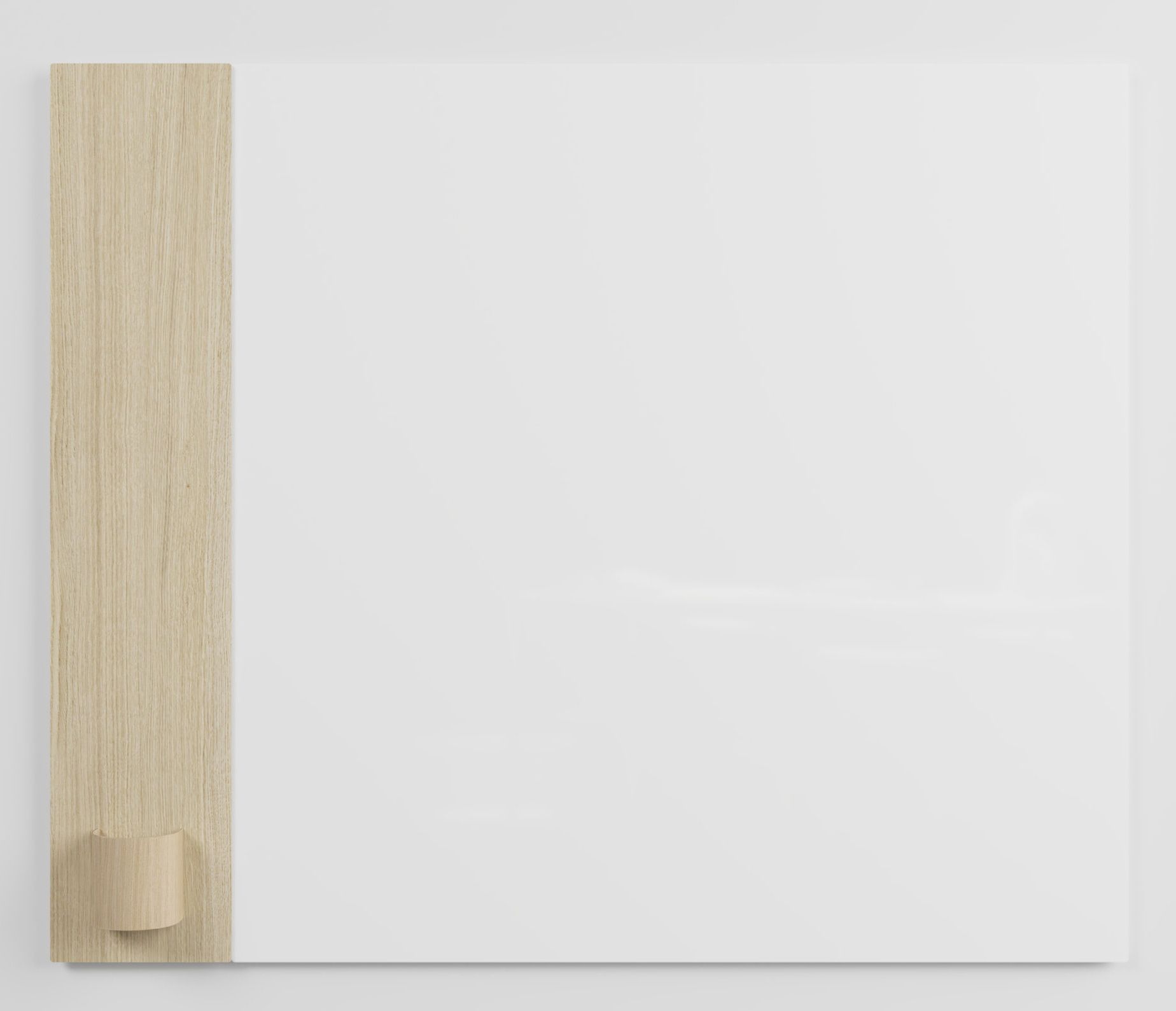 Chat Board Classic Crafted Wandtafel: Magnetische Glastafel mit hellem Holzrahmen und Stifthalter für Büro oder Zuhause.