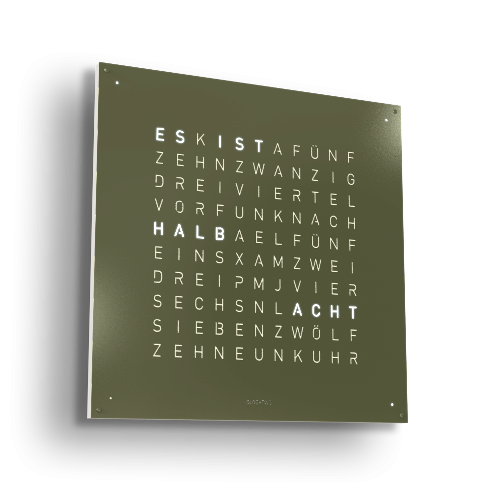 Earth 90 Steel Series Wandklok / Tijdsobject Duits QLOCKTWO