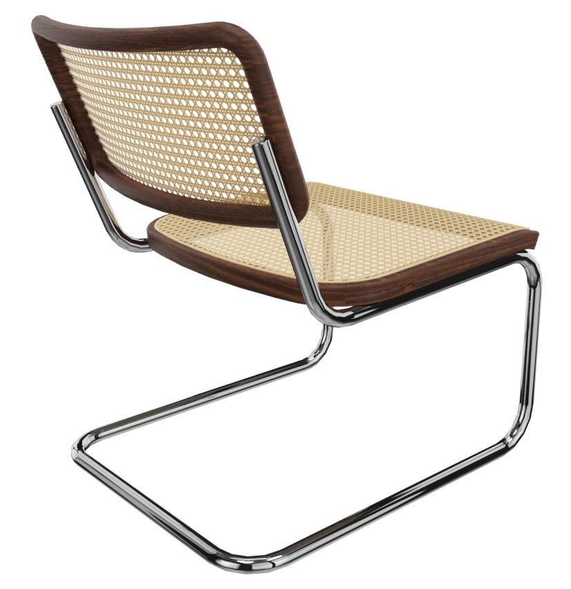 Thonet S 32 VL Lounge Chair Sessel mit Nussbaumholz und Wiener Geflecht, modernes Design.